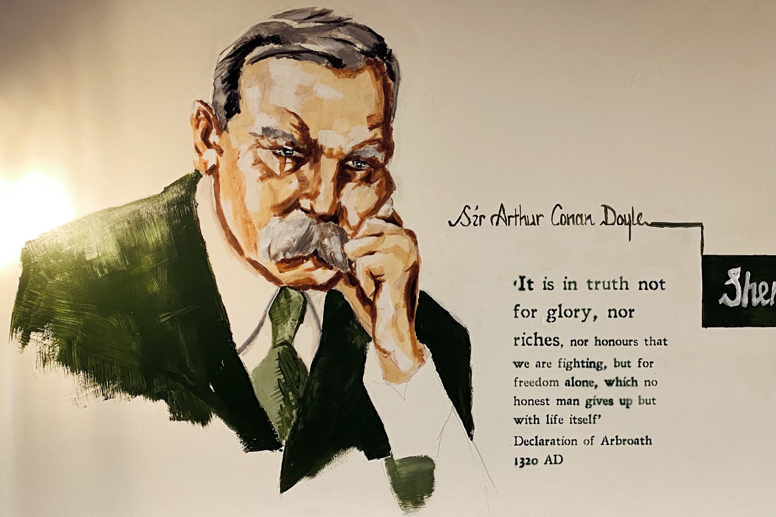 uk artist commission portrait of sir Arthur Conan Doyle