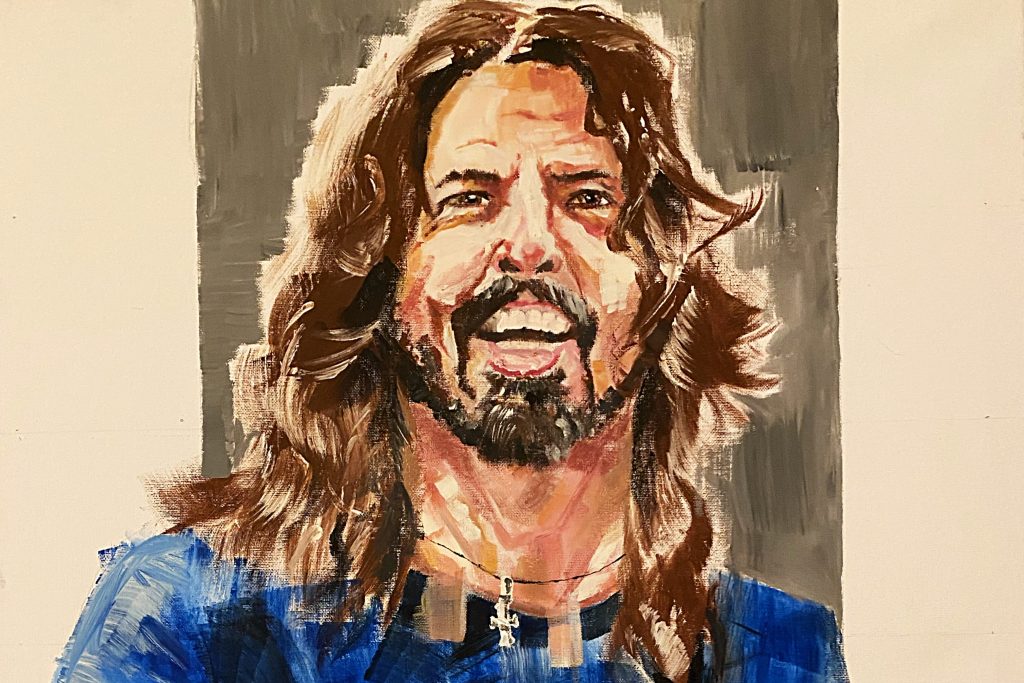 artist commission portrait of Dave Grohl