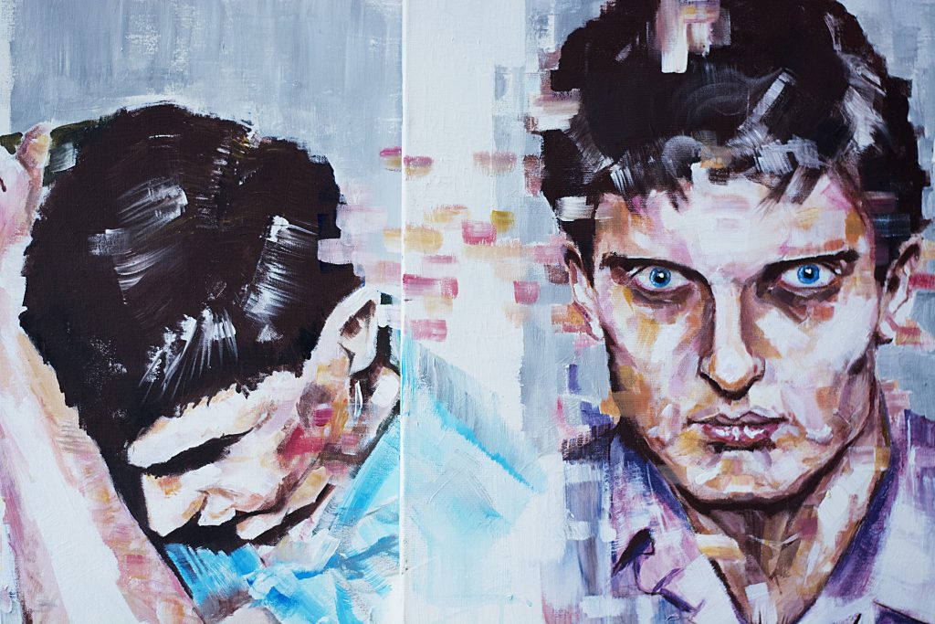 online artist commission portrait of Ian Curtis