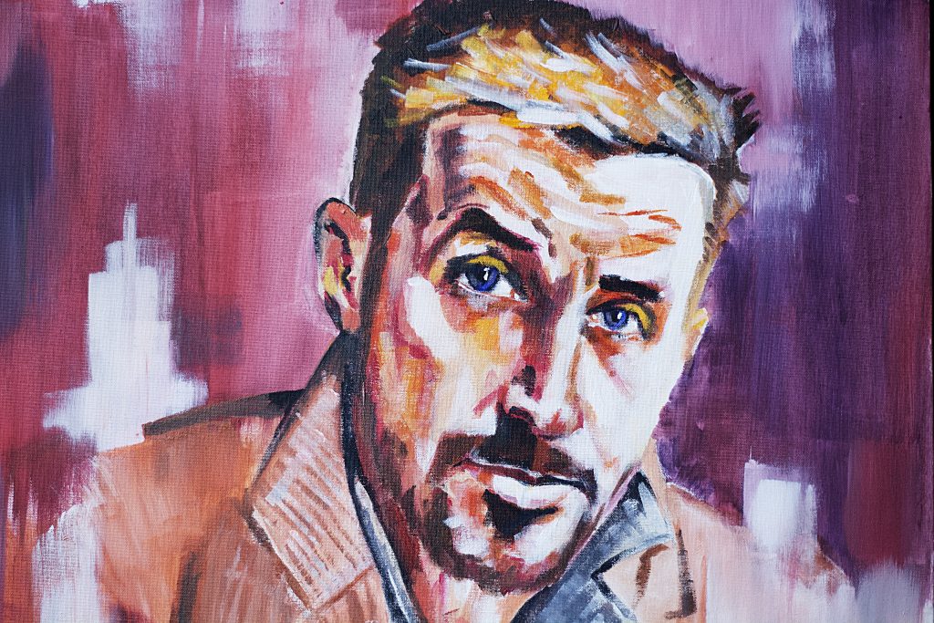 uk artist commission portrait of Ryan Gosling